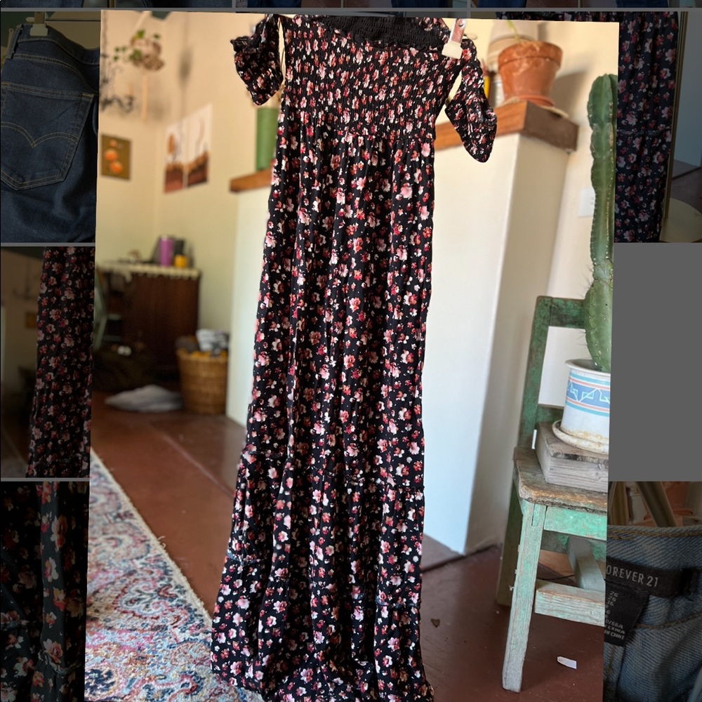 Black floral maxi dress